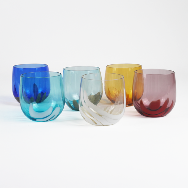 MURANO 38㎝ ムラノ ドルフィン モチーフ デカンタ & グラス セット Daktyl Collection - Drinking Murano Glass – wavemuranoglass