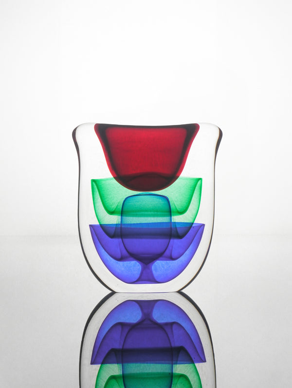 "Ripple" Murano Glass Vase - Chroma Collection