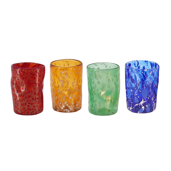 Murano Glass Tumbler with 24k gold or silver leaf