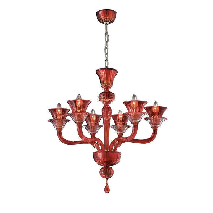 Wave Murano Glass Berlino Chandelier - an elegant handcrafted Murano glass chandelier, showcasing intricate designs and vibrant colors to illuminate your space with style and sophistication