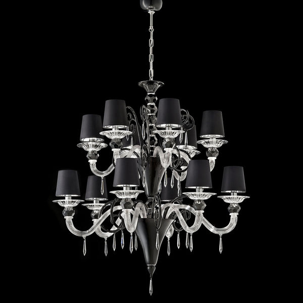 Wave Murano Glass Doha Chandelier - an elegant handcrafted Murano glass chandelier, showcasing intricate designs and vibrant colors to illuminate your space with style and sophistication