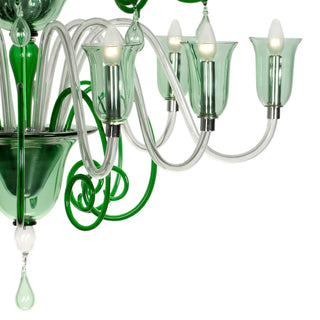 Wave Murano Glass Dublino Chandelier - an elegant handcrafted Murano glass chandelier, showcasing intricate designs and vibrant colors to illuminate your space with style and sophistication