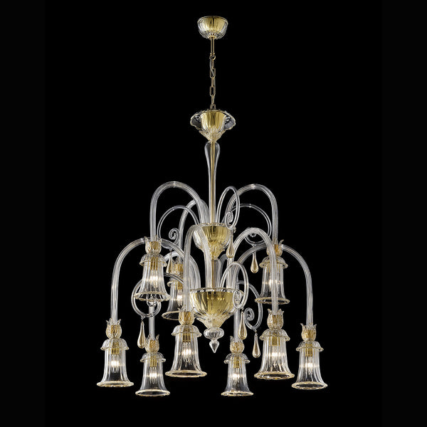 Wave Murano Glass Satie Chandelier - an elegant handcrafted Murano glass chandelier, showcasing intricate designs and vibrant colors to illuminate your space with style and sophistication