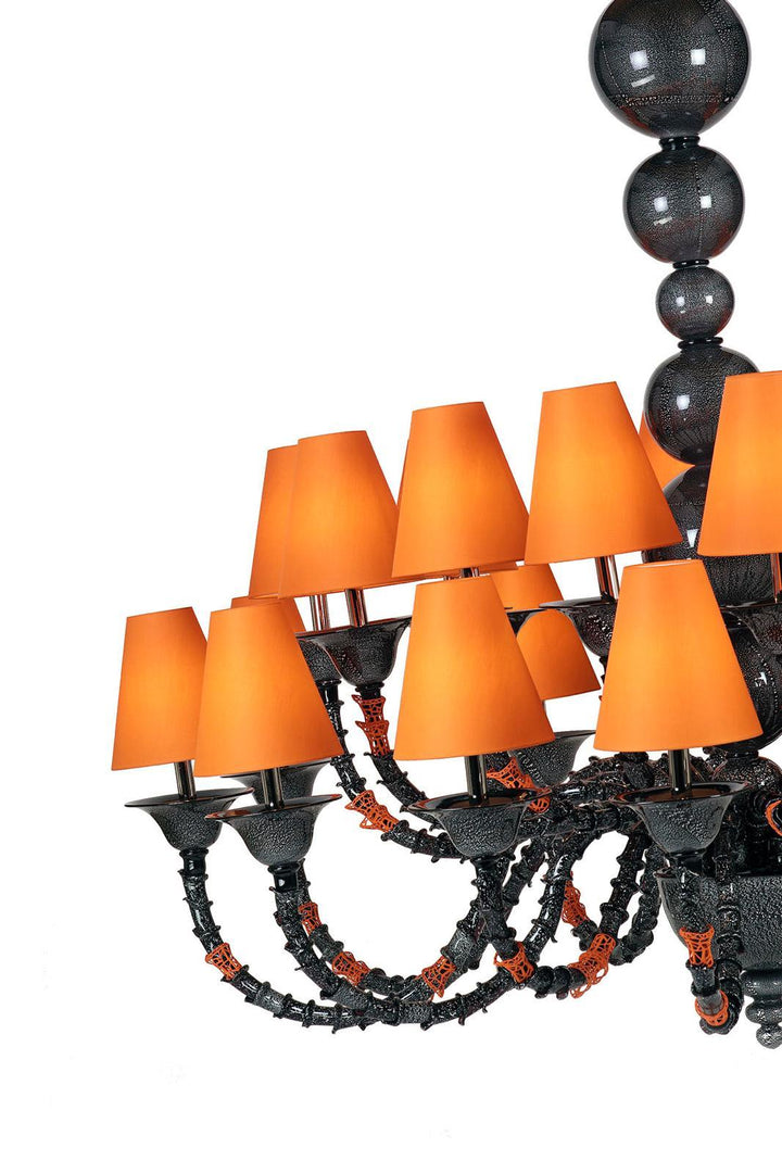 Wave Murano Glass Silver Sprout Chandelier - an elegant handcrafted Murano glass chandelier, showcasing intricate designs and vibrant colors to illuminate your space with style and sophistication