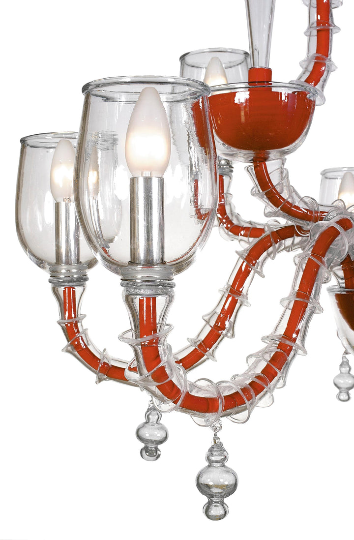 Wave Murano Glass Tokio Chandelier - an elegant handcrafted Murano glass chandelier, showcasing intricate designs and vibrant colors to illuminate your space with style and sophistication