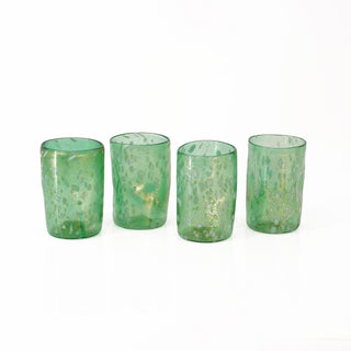 Tumblers with 24k gold or silver leaf wavemuranoglass